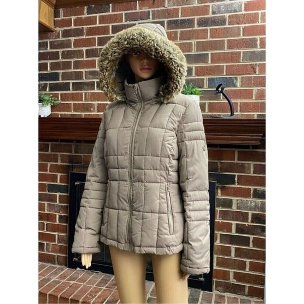Calvin Klein Women's Puffer Down jacket coat size Small green Winter Comfort